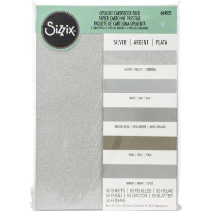 Sizzix Opulent Cardstock pack SILVER 664533