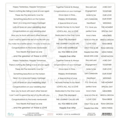 Mintay - Words Love & Marriage MT-BASIC-07 12X12 paper