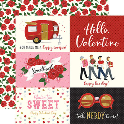 Echo Park - 12X12 paper - Be My Valentine - 6 x 4 Journaling Cards