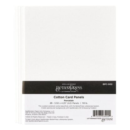 Spellbinders - BetterPress A2 Cotton Card Panels PORCELAIN 25 pack