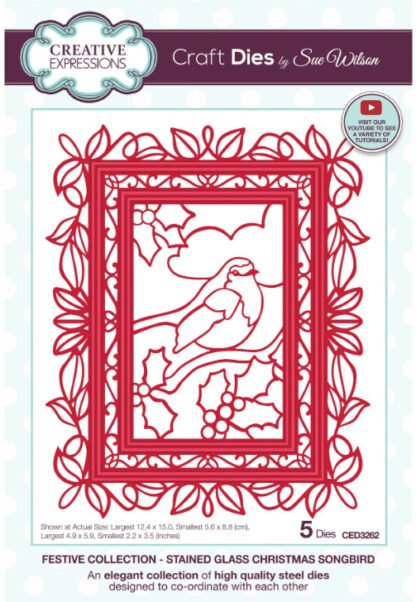Creative Expressions - Stained Glass Christmas Songbird