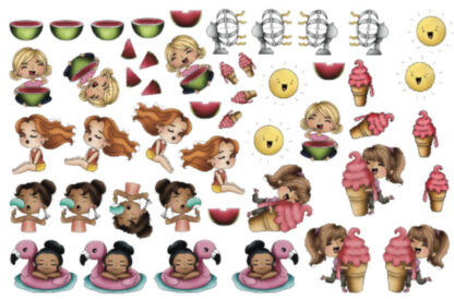 SBS - Coloured Die cut Pieces - Cute Girls Summer