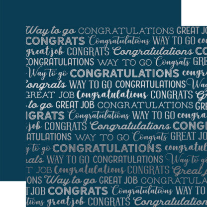Carta Bella - Navy Congratulations Silver FOIL