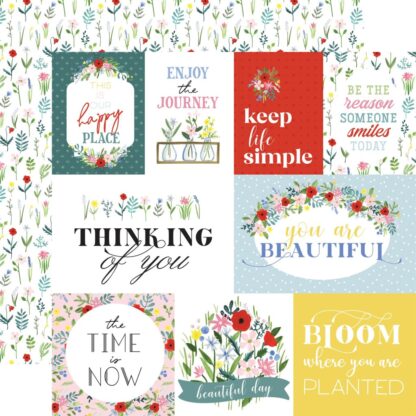 Carta Bella - Flora 4 - 12 x 12 Paper - Bold Journaling Cards