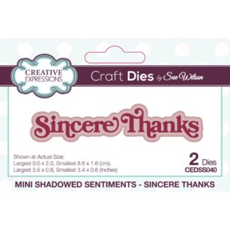 Creative Expressions - Mini Shadow Sentiments - Sincere Thanks CEDSS040
