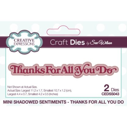 Creative Expressions - Mini Shadow Sentiments - Thanks For All You Do CEDSS043
