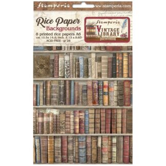 Stamperia - Vintage Libary - Rice Paper Backgrounds