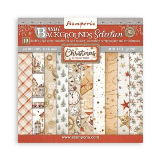 Stamperia- Gear up for Christmas - 12X12 Backgrounds collection pack 10 sheets