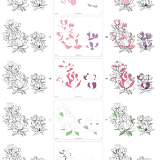 LDRS Creative - Sweet Magnolias Layering Stencils 5248