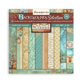 Stamperia - The Nutcracker - 8X8 paper pad Backgrounds 10 sheets