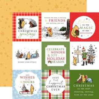 Echo Park - Winnie the Pooh Christmas - 4X4 Journaling Cards 12x12 Paper