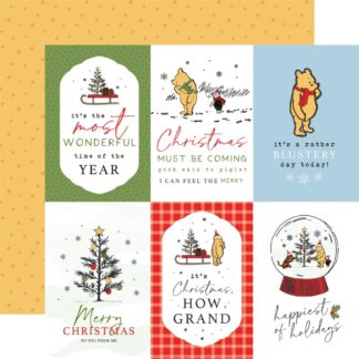 Echo Park - Winnie the Pooh Christmas - 4X6 Journaling Cards 12x12 Paper