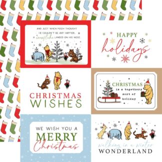 Echo Park - Winnie the Pooh Christmas - 6X4 Journaling Cards 12x12 Paper