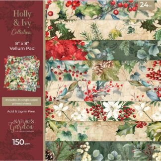 Crafter's Companion - Holly and Ivy - Vellum Pad - 8 x 8