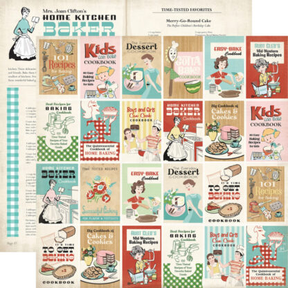 Carta Bella - Roll With It - Cook Books 12 x 12 Paper