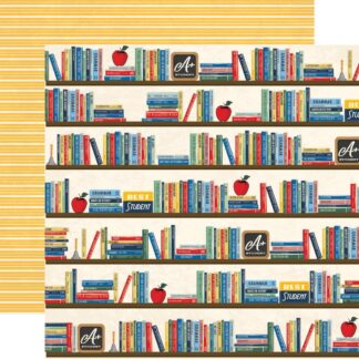 Carta Bella - Back to School - Bright Bookshelf 12 x 12 Paper