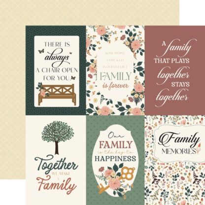 Echo Park - Family - 4X6 Journaling Cards 12x12 Paper