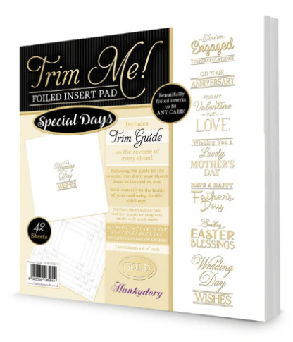 Hunkydory - Trim Me! Foiled Insert Pad Special Days Gold