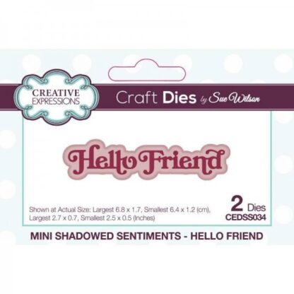 Creative Expressions - Mini Shadow Sentiments Hello Friend CEDSS034