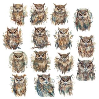 SSD - Owls Ephemera GLOSS cardstock