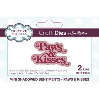Creative Expressions - Mini Shadowed Sentiments Paws & Kisses CEDSS058
