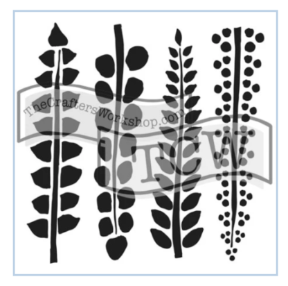 TCW - 6X6 Stencil - Mini Four Ferns TCW414s