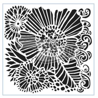 TCW - 6X6 Stencil - Dahlia Blooms TCW750s
