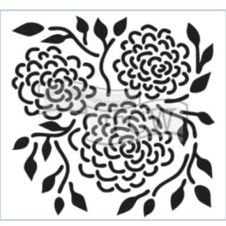 TCW - 6X6 Stencil - Round Flowers TCW758s