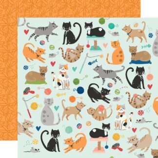 Simple Stories - Fur Baby Cat- Here Kitty Kitty 12X12 paper