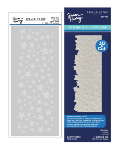 Spellbinders - Starry Night 3D Emboss & Cut and Stencil Bundle