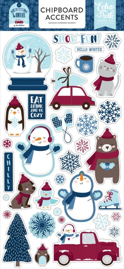 Echo Park - My Favorite Winter - Chipboard Phrases and Accents