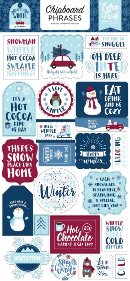 Echo Park - My Favorite Winter - Chipboard Phrases and Accents - Image 2