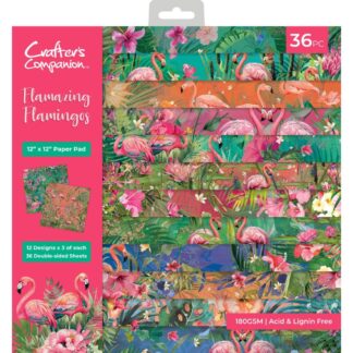 Crafter's Companion - Flamazing Flamingos -12 X 12 paper pad