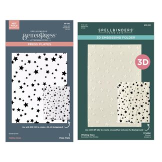 Spellbinders - Falling Stars Press Plate & Wishing Stars 3D embossing folder Bundle