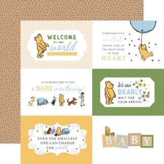 Echo Park - Winnie the Pooh BABY- 6x4 Journaling Cards 12x12 Paper