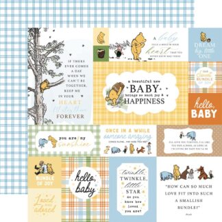 Echo Park - Winnie the Pooh BABY- Multi Journaling Cards 12x12 Paper