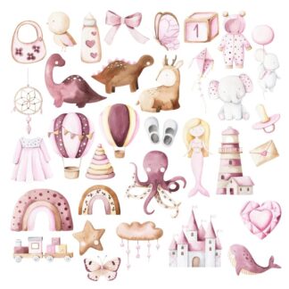 SSD - Baby Bliss in PINK Ephemera STANDARD cardstock