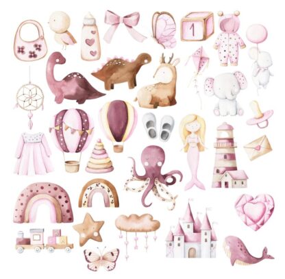 SSD - Baby Bliss in PINK Ephemera STANDARD cardstock