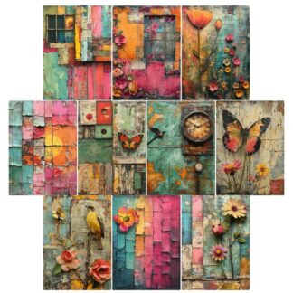 SSD - Colourful Collage Project Base 3.5"X5" STANDARD cardstock