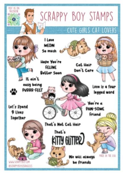 SBS - Stamp Set - Cute Girls Cat Lovers