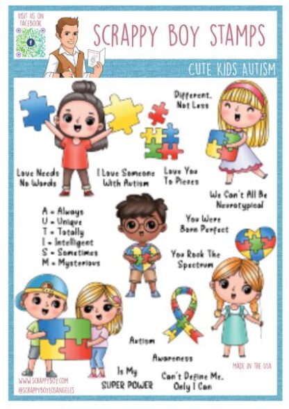 SBS - Stamp Set - Cute Kids Autism Awareness