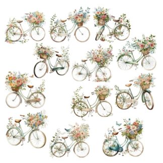 SSD - Floral Bicycle Ephemera STANDARD cardstock