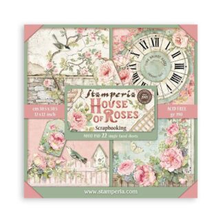Stamperia- House of Roses 12X12 Maxi Pad 22 sheets