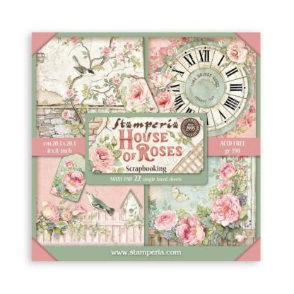 Stamperia - House of Roses- 8X8 paper Maxi 22 sheets