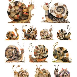 SSD - Patchwork Snails Ephemera STANDARD cardstock
