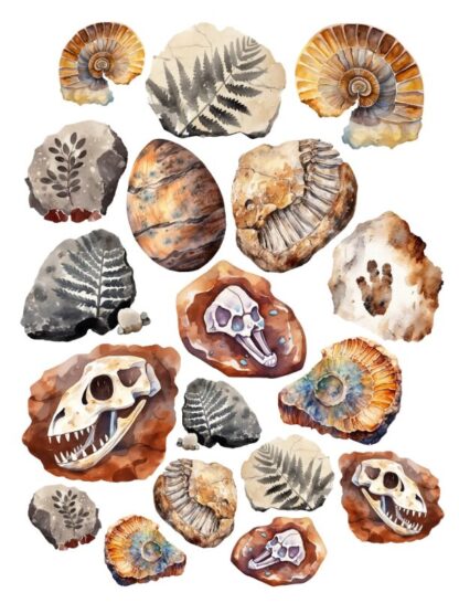 SSD - Stone Age Fossils Ephemera STANDARD cardstock