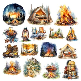 SSD - The Great Outdoors CAMPING Ephemera STANDARD cardstock