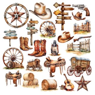 SSD - Wild West Accessories Ephemera STANDARD cardstock