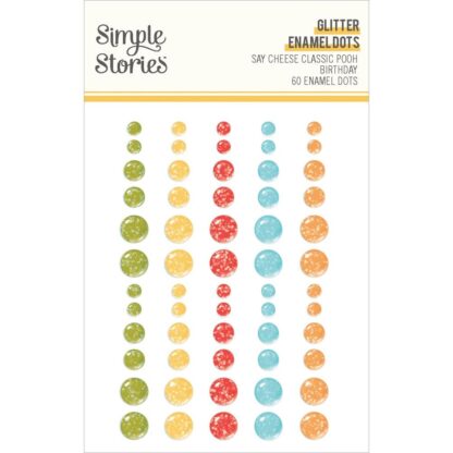 Simple Stories - GLITTER Enamel Dots - Classic Pooh Birthday