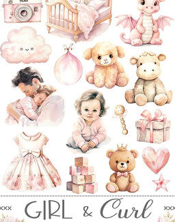 Craft O'Clock - Girl & Curl Extras Set BABY GIRL
